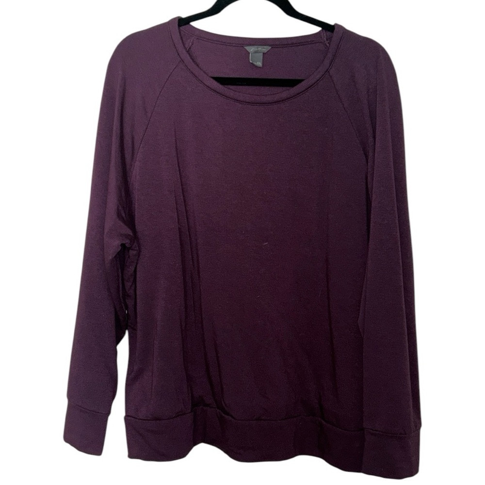 Eddie Bauer Plus Size Purple Lightweight Fleece Lined Sweatshirt XXL 2XL